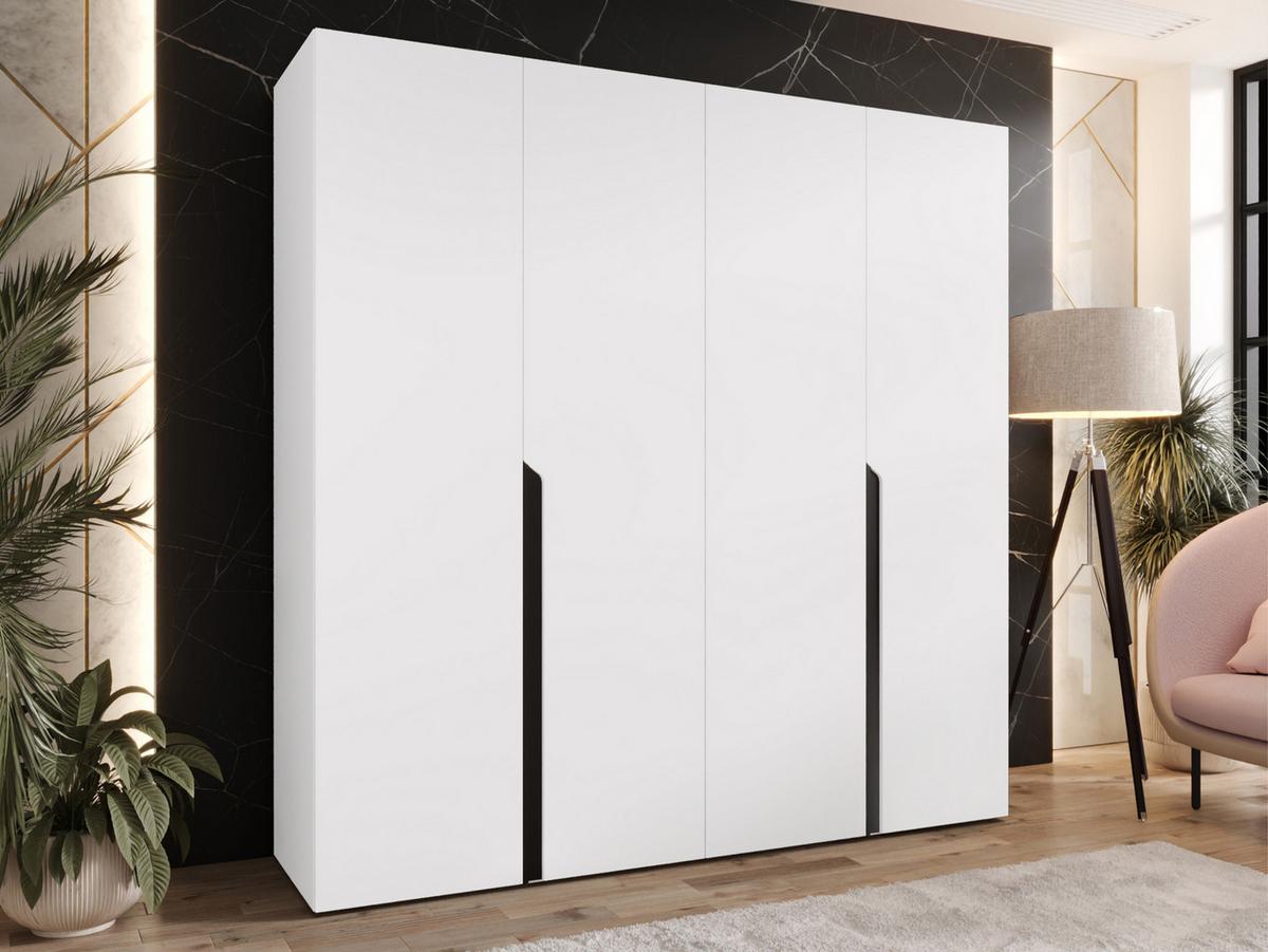 DREHTÜRENSCHRANK Mila I 200 - Schwarz/Weiß, Holzwerkstoff/Kunststoff (200/202/52cm) - MIRJAN24