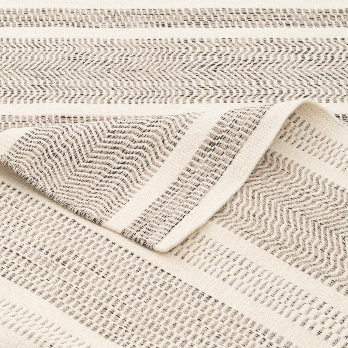 NATUR TEPPICH WOLLE RANA STREIFEN - Creme/Grau, Textil (120/180cm) - Pergamon