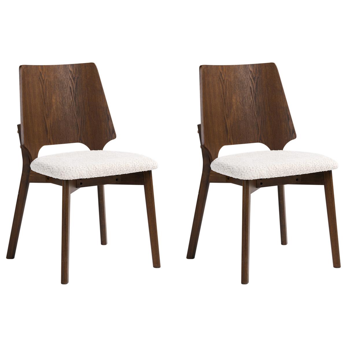 ESSZIMMERSTUHL 2er Set Braun/Hellbeige Abee - Beige/Braun, Holz/Holzwerkstoff (47/88/46cm) - Beliani
