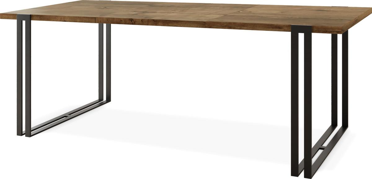ESSTISCH Marco rechteckig ausziehbar, Lefkas Eiche 160-260/90/76 cm - Alteiche/Schwarz, Holzwerkstoff/Metall (90/260/76cm) - WFL GROUP