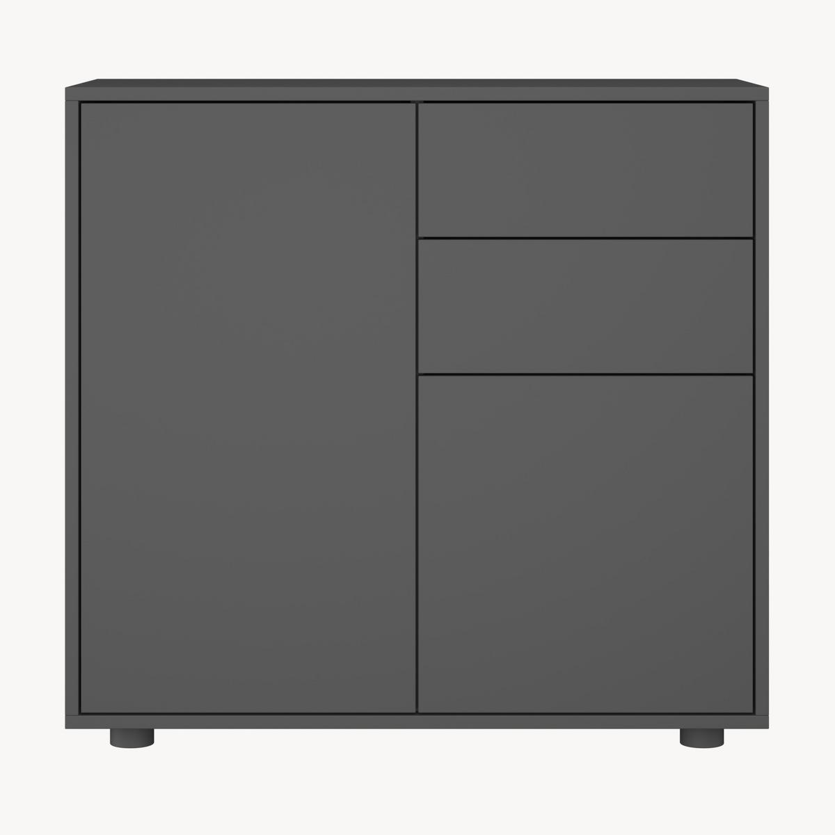 SIDEBOARD Paarl - Dunkelgrau, Holzwerkstoff (79/74/36cm) - [en.casa]