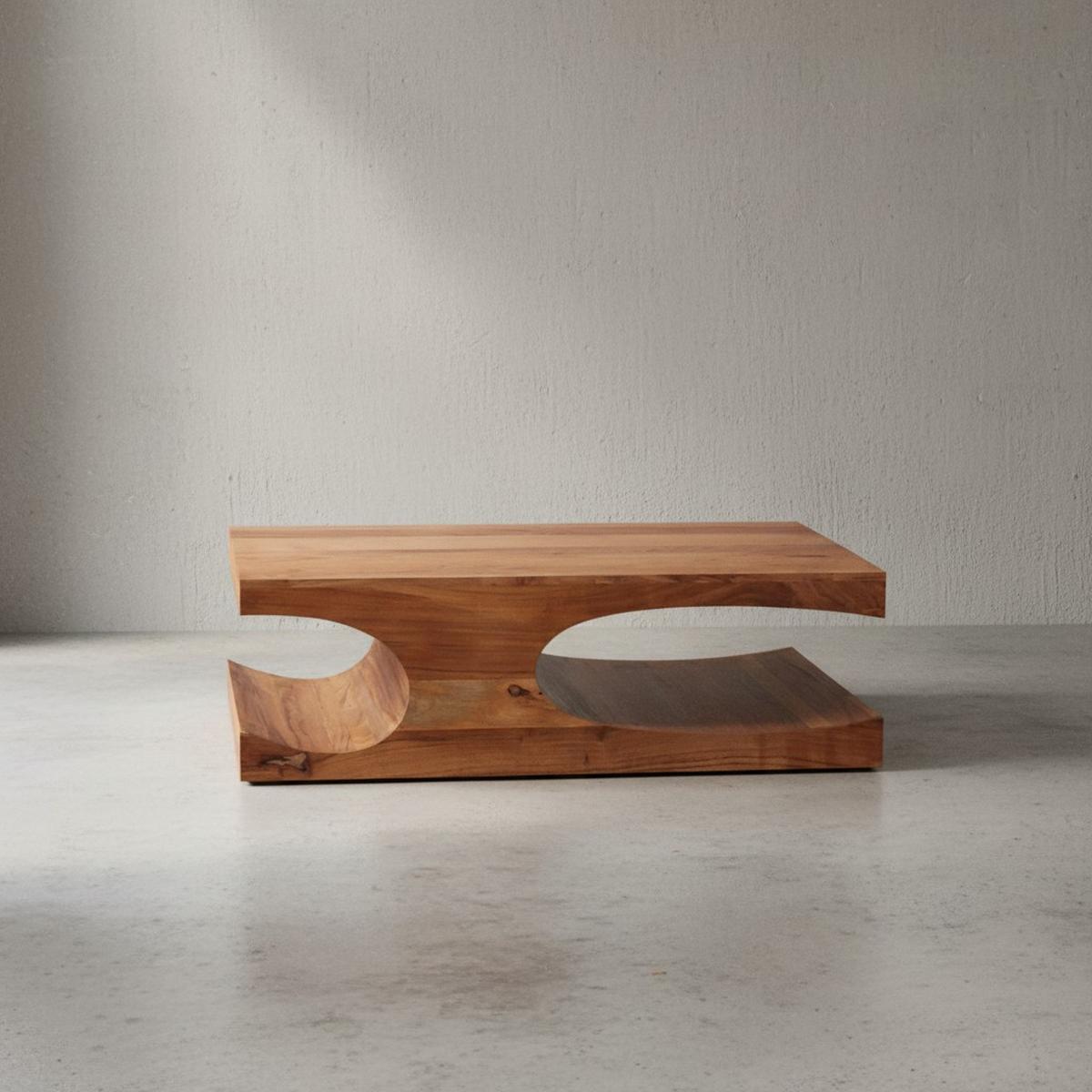 COUCHTISCH BOHA aus Massivholz im Landhausstil mit Designelementen, Akazie 70x118x38 cm - Braun/Akaziefarben, Holz (118/70/38cm) - KADIMA DESIGN