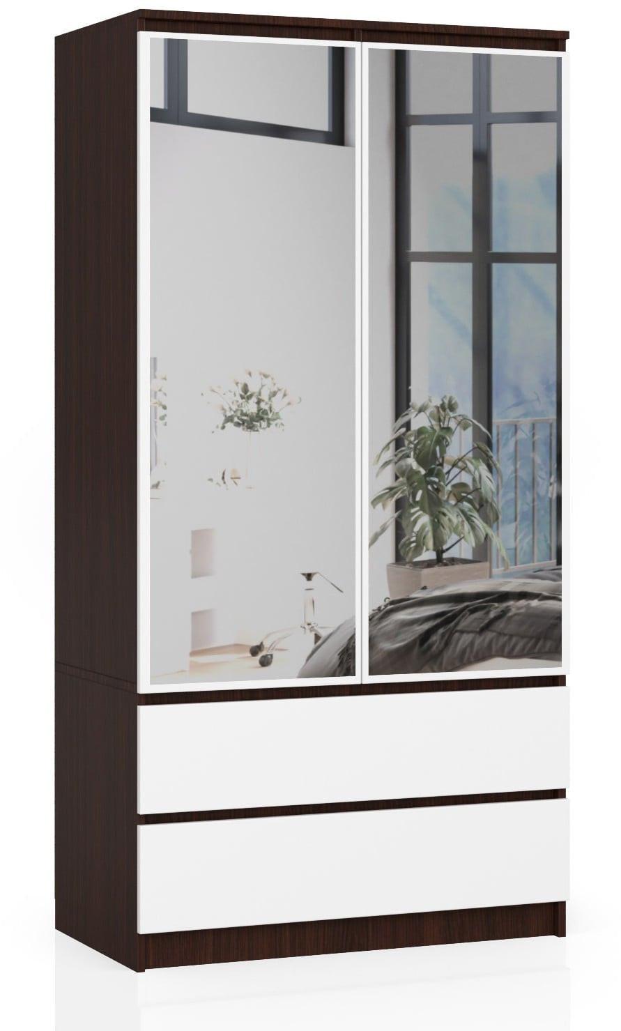 KLEIDERSCHRANK Dunkelbraun, Weiß 180/90/51 - Dunkelbraun/Weiß, Holzwerkstoff (90/180/51cm) - RAUMHIRSCH FURNITURE
