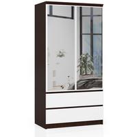 KLEIDERSCHRANK Dunkelbraun, Weiß 180/90/51 - Dunkelbraun/Weiß, Holzwerkstoff (90/180/51cm) - RAUMHIRSCH FURNITURE