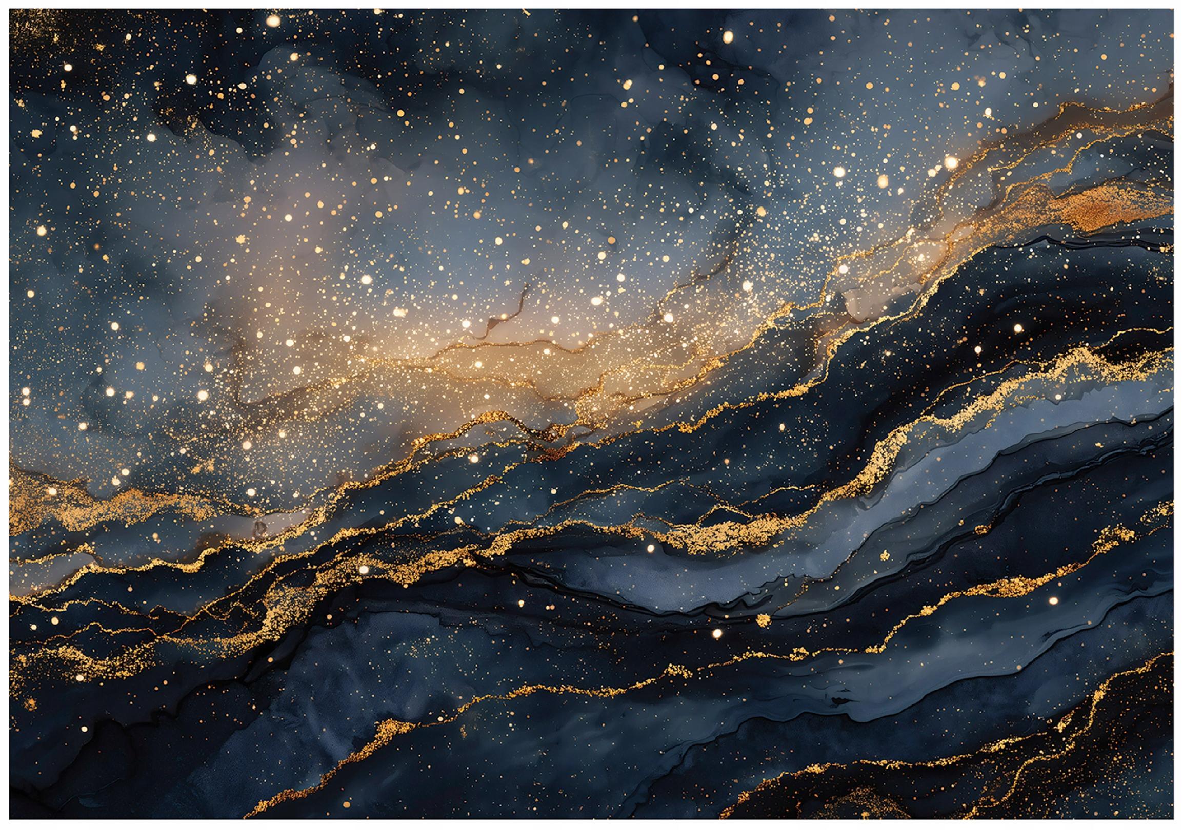 FOTOTAPETE Marmor Abstrakt Schwarz 368x254 cm - Multicolor, Papier (368/254cm) - Wallarena