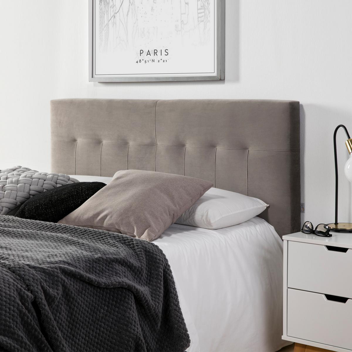 KOPFTEIL 160x100 cm Napoles Grau - Grau, Textil (8/100/160cm) - VS Venta-stock