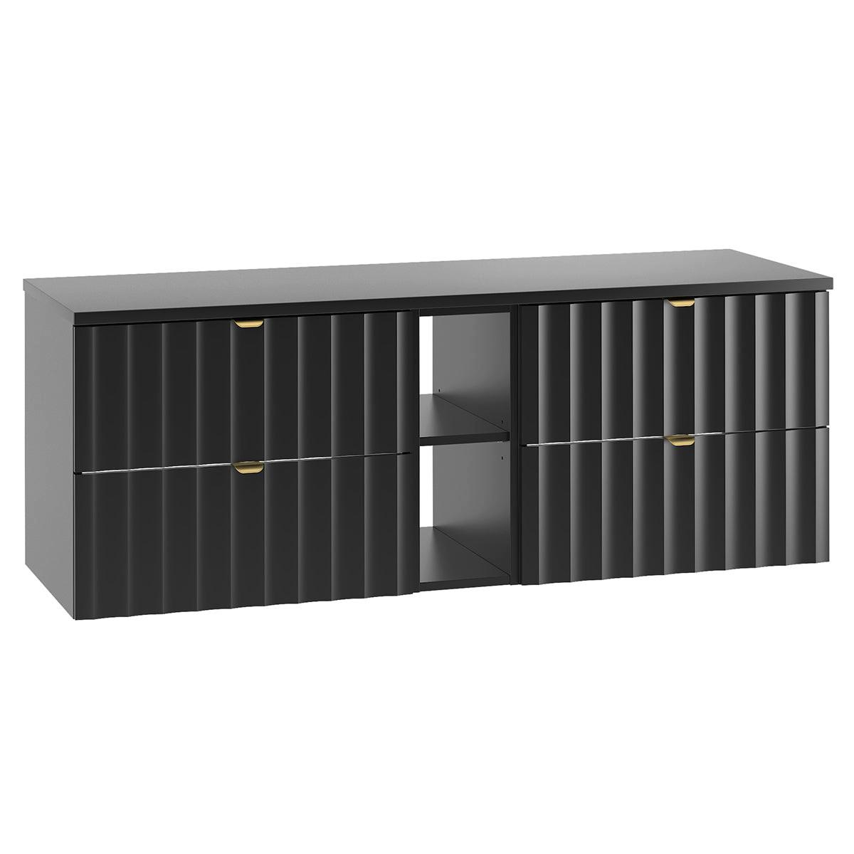 WASCHTISCHUNTERSCHRANK 140.6cm Lexa Schwarz - Schwarz, Holzwerkstoff (140.6/52.2/46.5cm) - Petits-meubles