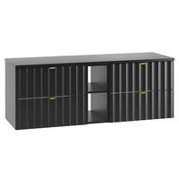 WASCHTISCHUNTERSCHRANK 140.6cm Lexa Schwarz - Schwarz, Holzwerkstoff (140.6/52.2/46.5cm) - Petits-meubles
