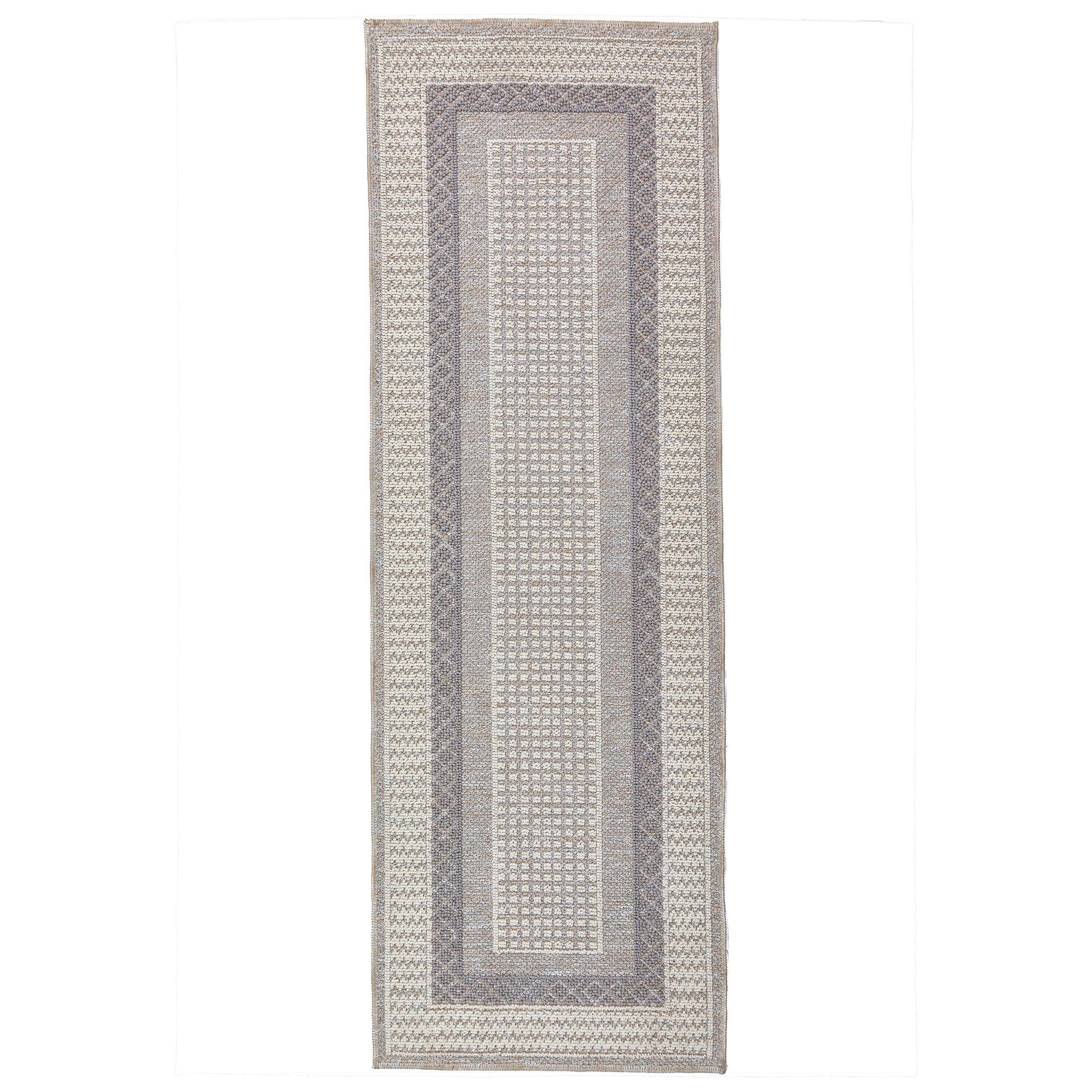 KURZFLORTEPPICH Waschbar NORA, mit Bordüre, Grau, 78 x 230 cm - Grau, Textil (230/78cm) - KADIMA DESIGN