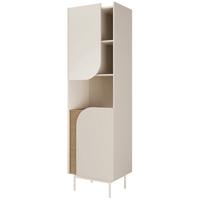 BÜCHERREGAL Camel mit 2 Türen und geriffeltem Detail, 60 cm, Frühlingseiche + Macadamia - Eichefarben/Beige, Holzwerkstoff/Metall (57/195/42cm) - Beautysofa