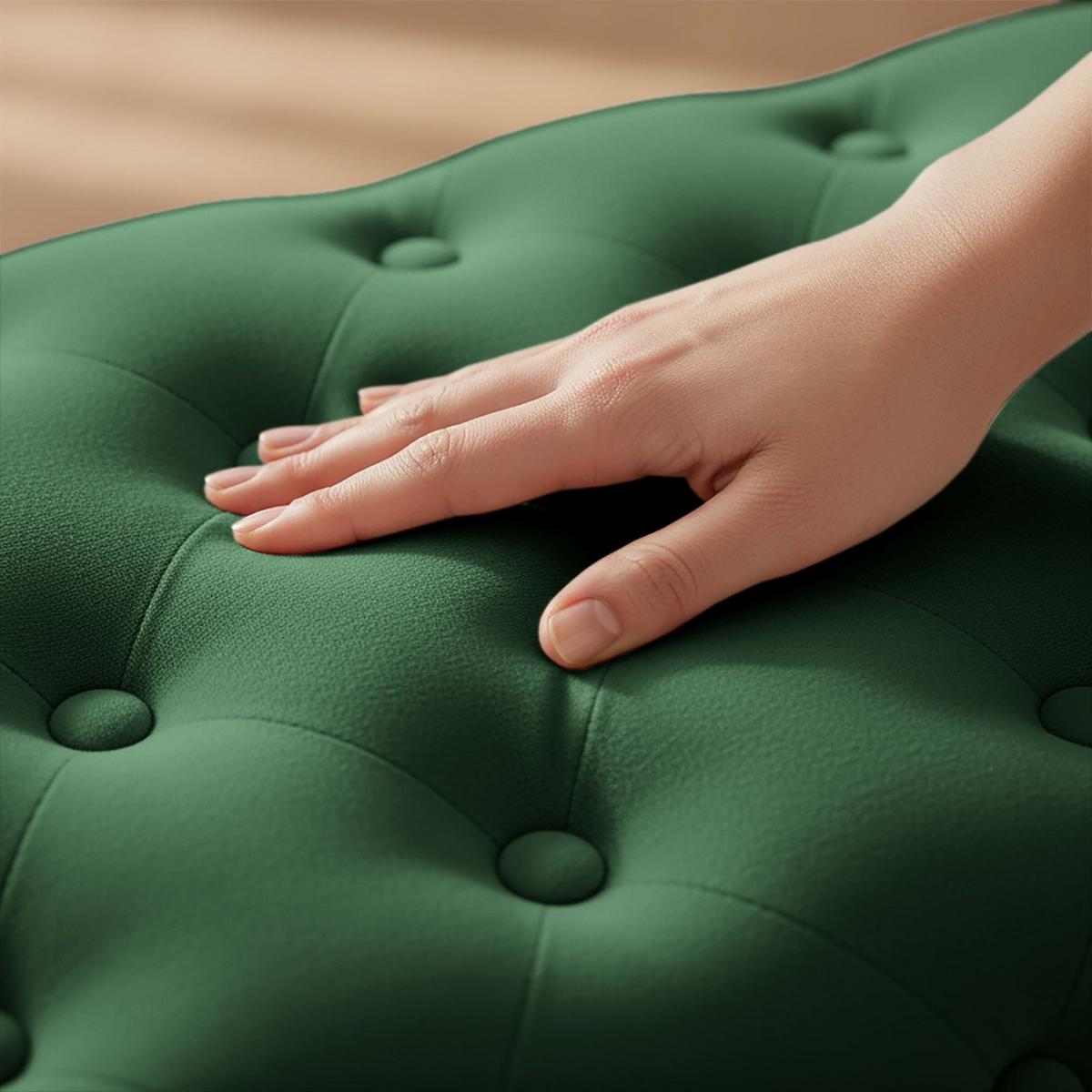 POLSTERBANK mit Samt - Optik Grün 42/41/42 - Grün, Textil (80/41/42cm) - RAUMHIRSCH FURNITURE
