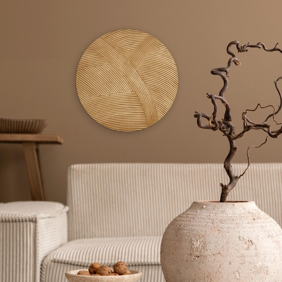 WANDBILD Struktur - Natur - Kunst - Rattan Deko Wohnzimmer 30x30 cm - Naturfarben, Kunststoff (30/30cm) - MuchoWow