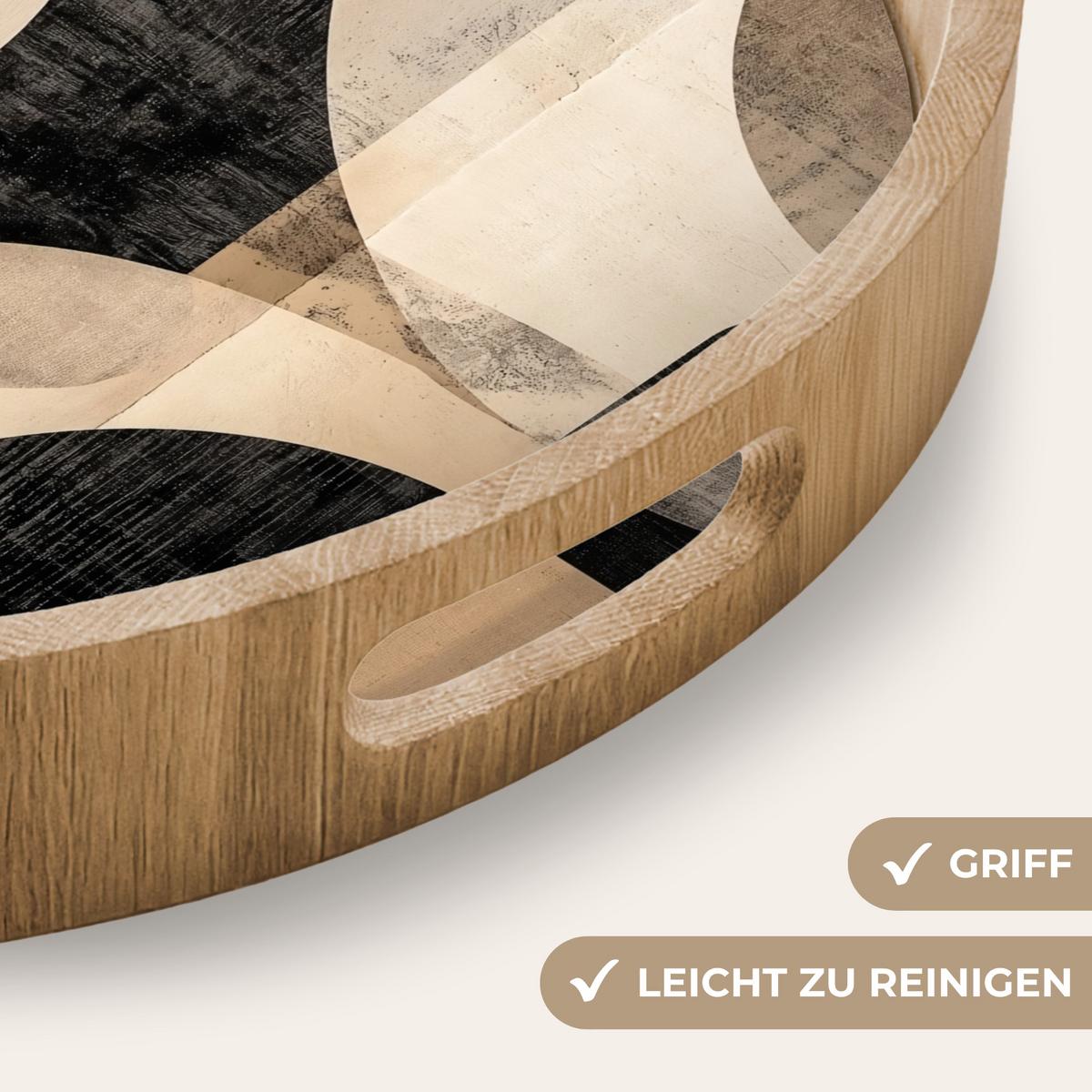 TABLETT Abstrakt - Formen - Modern - Beige 40x40 cm - Beige, Holz (40/5/5cm) - OnlyWow