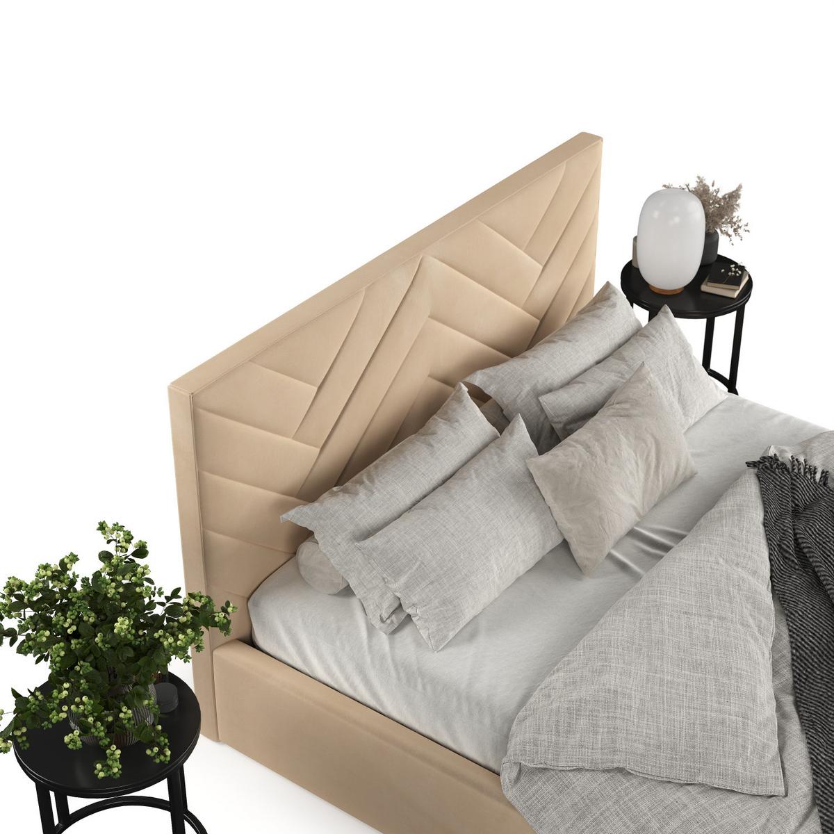 POLSTERBETT Arco 140/200 cm Beige im Kronos Stoff - Beige/Schwarz, Holz/Holzwerkstoff (140/200cm) - AltaBeds