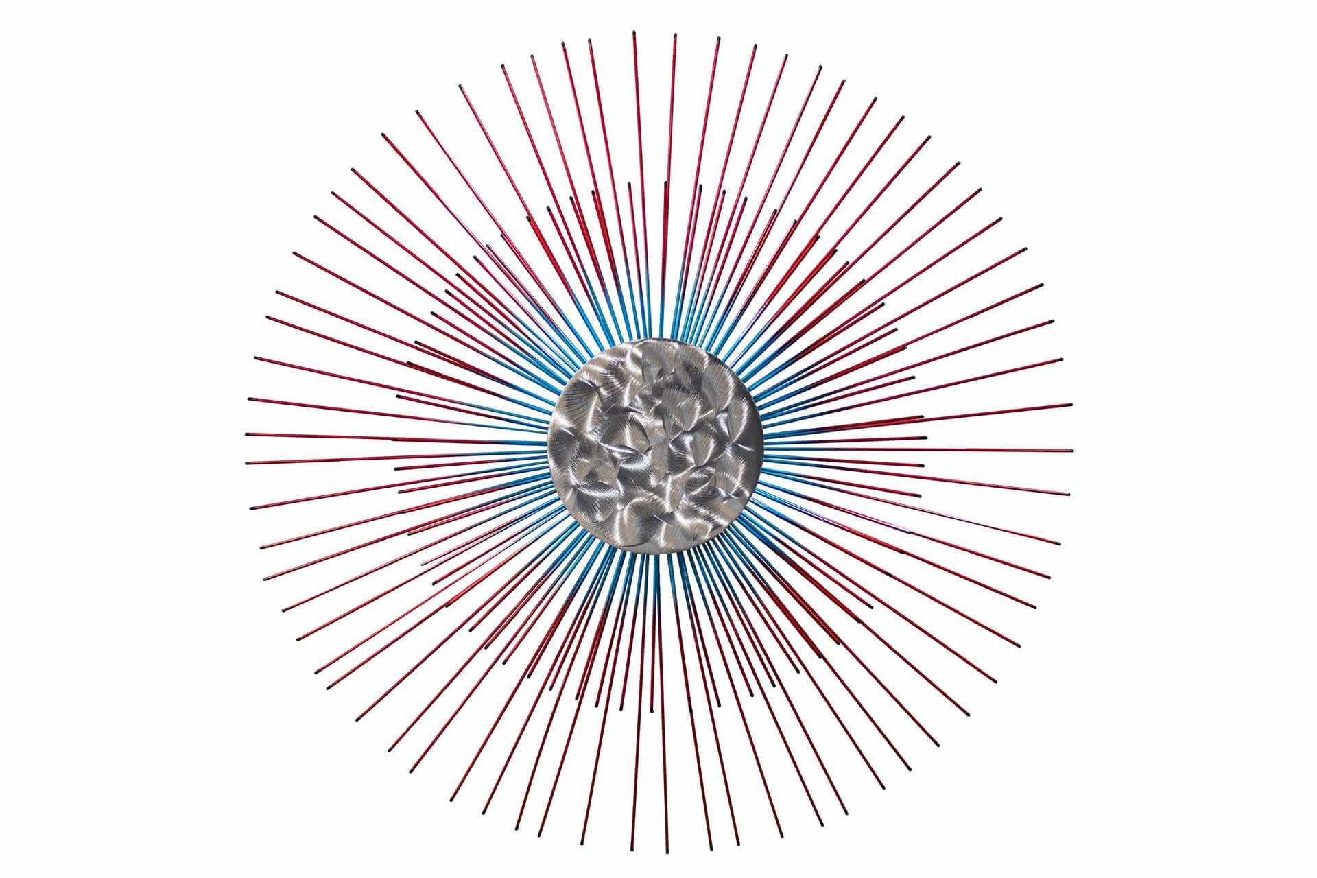 WANDDEKO Rot 80/80 cm - Rot, Metall (2.5/80/6cm) - KUNSTLOFT
