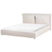 BETT mit Lattenrost 180/200 cm Stoff Beige Bajonna - Beige, Textil (180/200cm) - Beliani