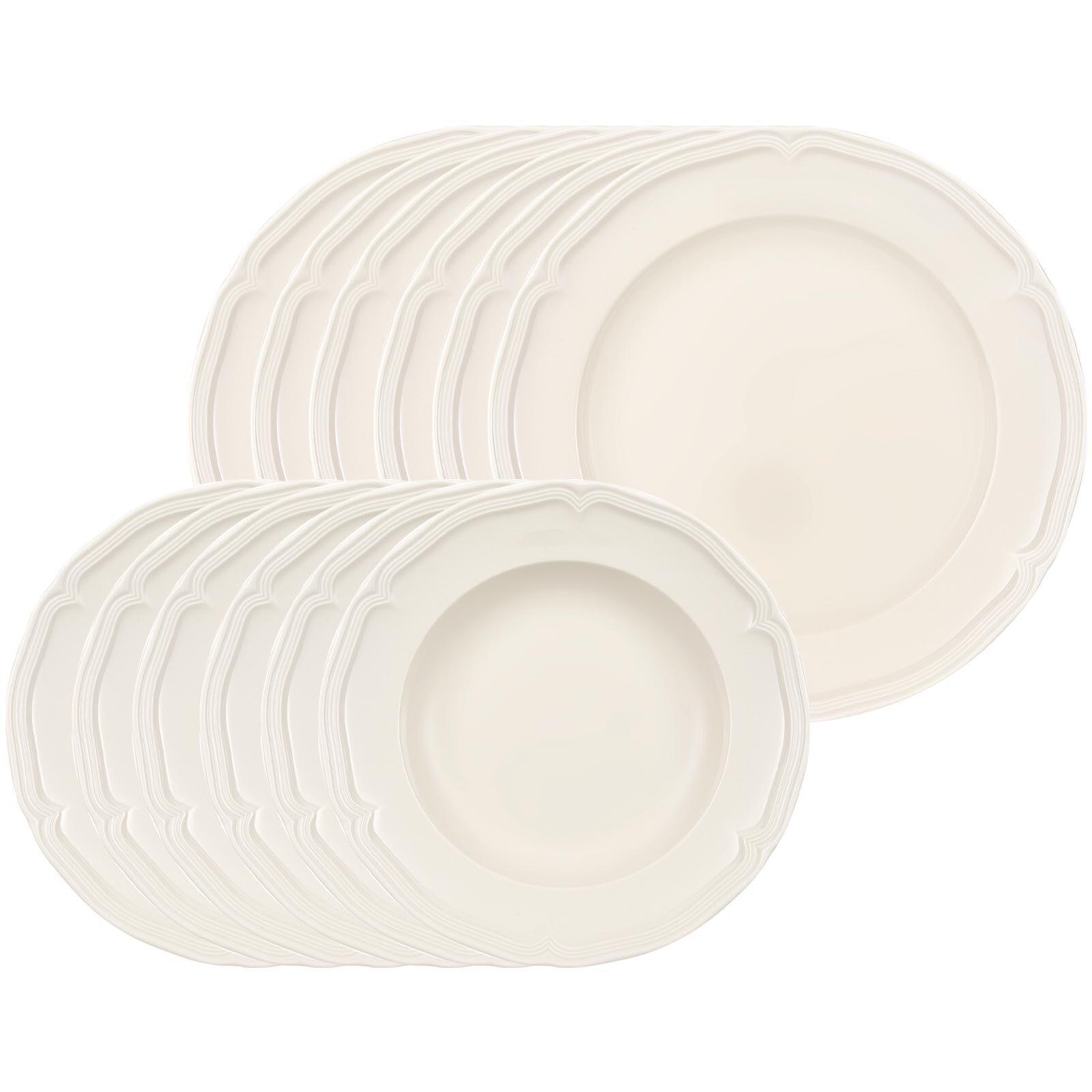 TAFELSERVICE Manoir weiß 12-tlg. - Weiß, Keramik (2/2/2cm) - Villeroy & Boch