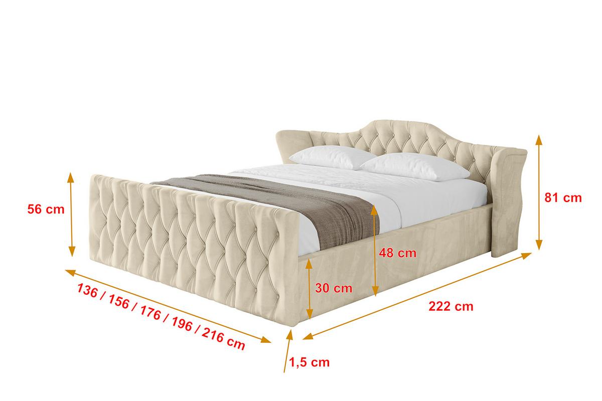 POLSTERBETT mit Bettkasten, Fußteil und Lattenrost, Boxbett ohne Matratze - ZORAN-Z-V1 120x200 Beige - Ecru, Holzwerkstoff/Textil (120/200cm) - ALTDECOR