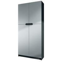 BÜROSCHRANK Logan Fronten in Hellgrau Seidenmatt - Greige, Holzwerkstoff (82/184/37cm) - Vladon
