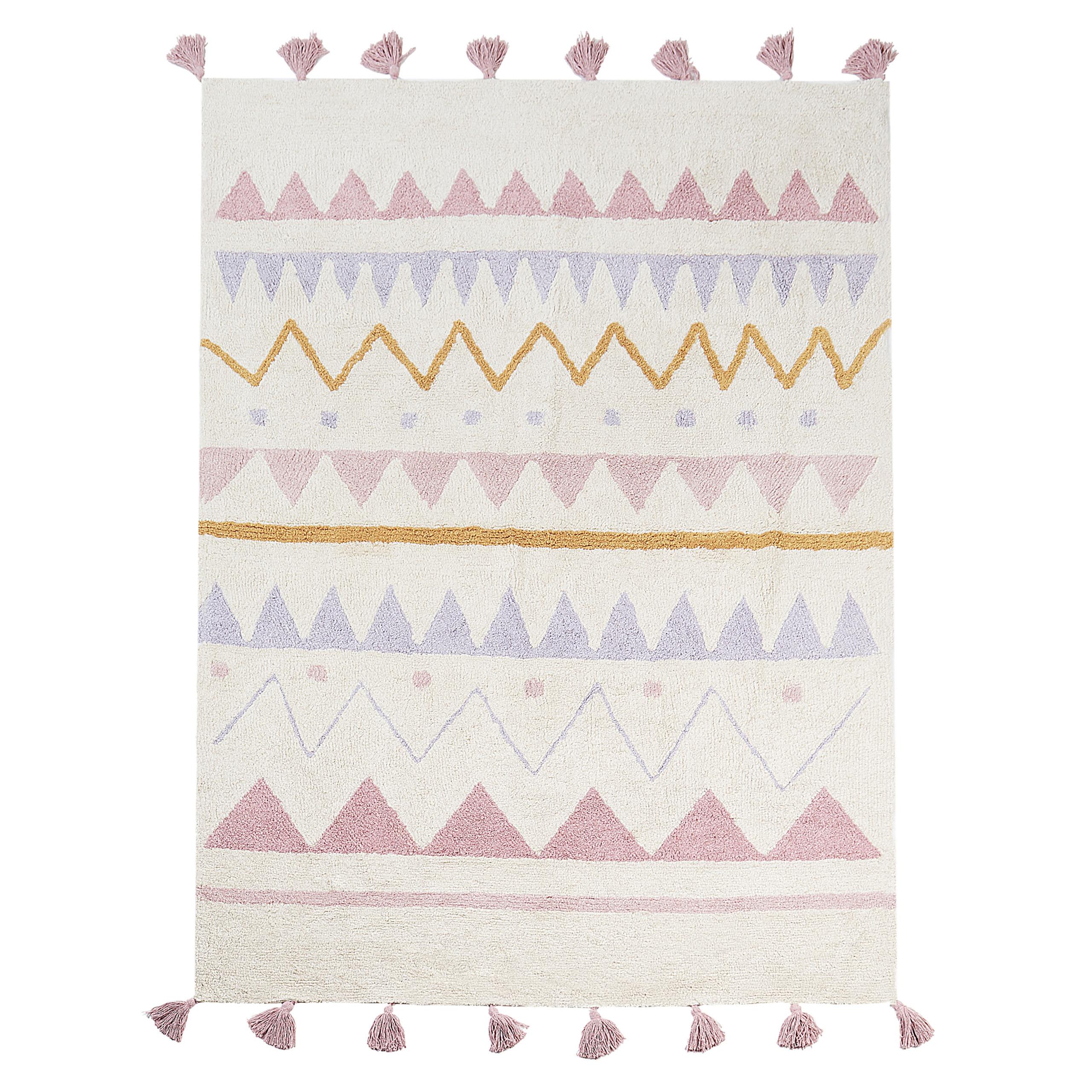 KINDERTEPPICH Rosa 140/200 cm Baumwolle Zaysan - Beige, Textil (140/200cm) - Beliani