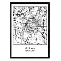POSTER Milan Nordic Style A3 Schwarzer Rahmen - Schwarz, Papier (29.7/5/42cm) - Nacnic