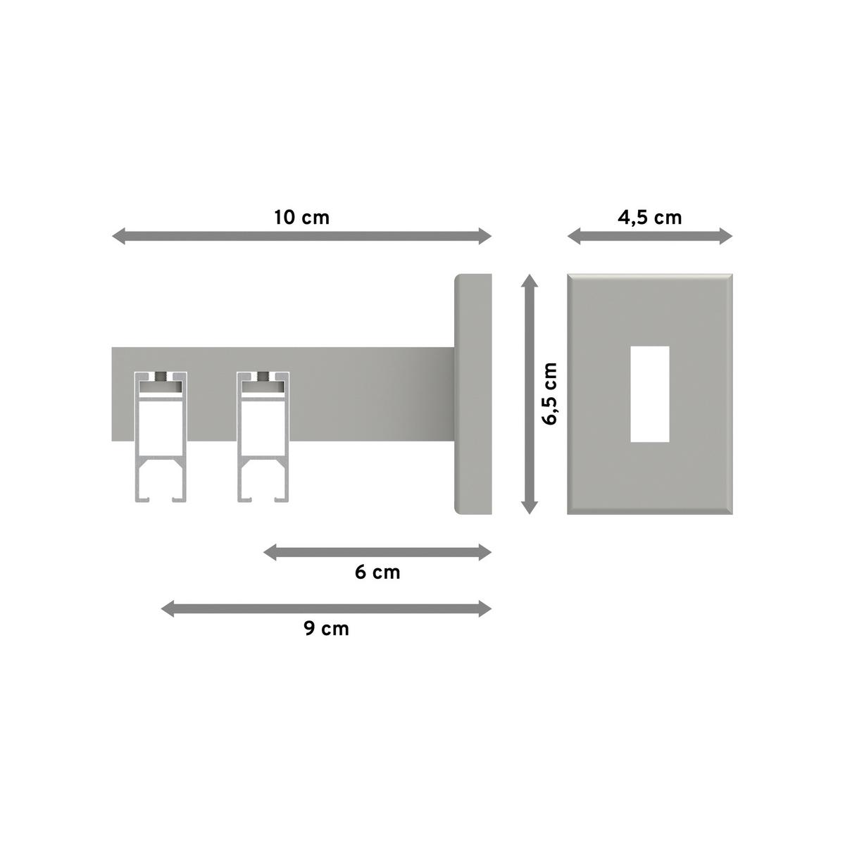 GARDINENSTANGE INNENLAUF Smartline Paxo 540 cm (geteilt in 3 x 180 cm), 2-läufig, 14x35 mm Weiß - Weiß, Metall (540cm) - INTERDECO