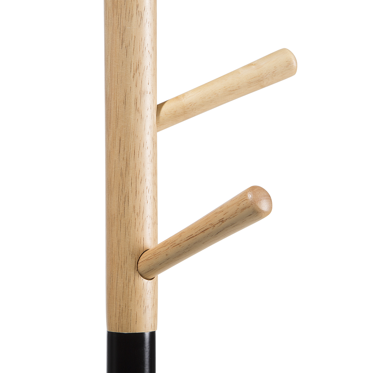 KLEIDERSTÄNDER Kiefernholz/Metall hellbraun/schwarz 170 cm Aubum - Hellbraun/Schwarz, Holz (29/170/29cm) - Beliani