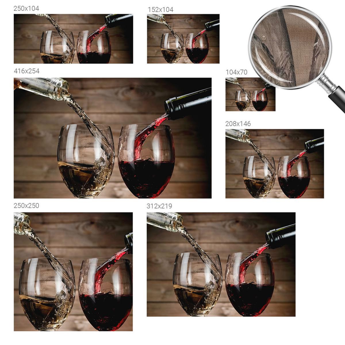FOTOTAPETE 250x250 cm - Gläser Wein - Grau, Textil (250/250cm) - Wallfluent