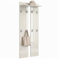GARDEROBENPANEEL Wandpaneel Creme Hochglanz - Creme, Holzwerkstoff (57/170/20cm) - Vladon
