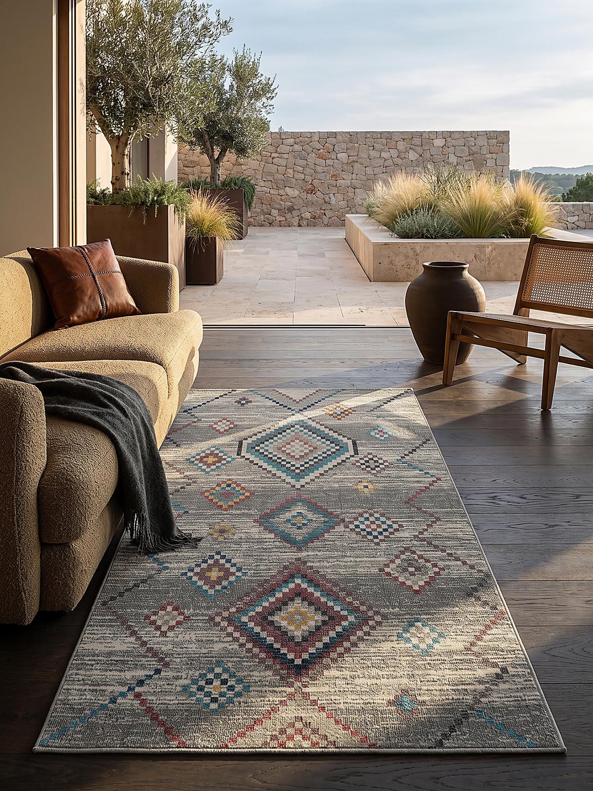 TEPPICH Outdoor Berber LIMMAT Polypropylen Creme 80 x 300 cm - Beige, Textil (80/300cm) - KADIMA DESIGN