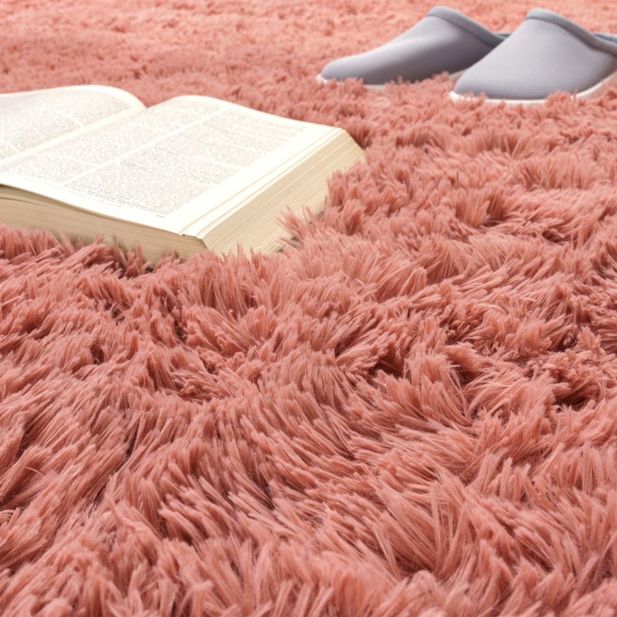 HOCHFLORTEPPICH, einfarbig, aus Polyester, Fuchsia, 140 x 200 cm - Rosa, Textil (200/140cm) - KADIMA DESIGN