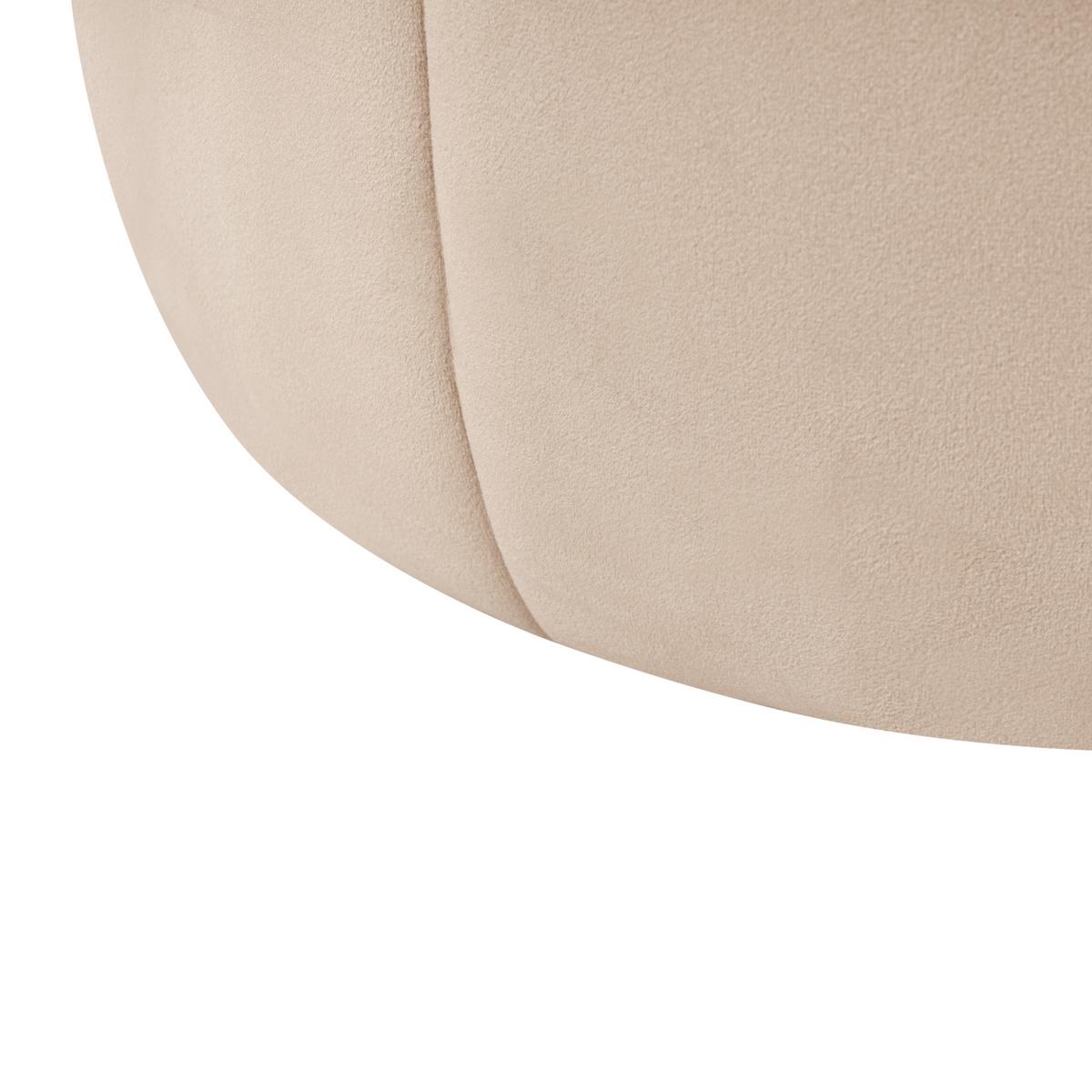 POUF Samtstoff Beige Selby - Beige, Metall (40/46/40cm) - Beliani