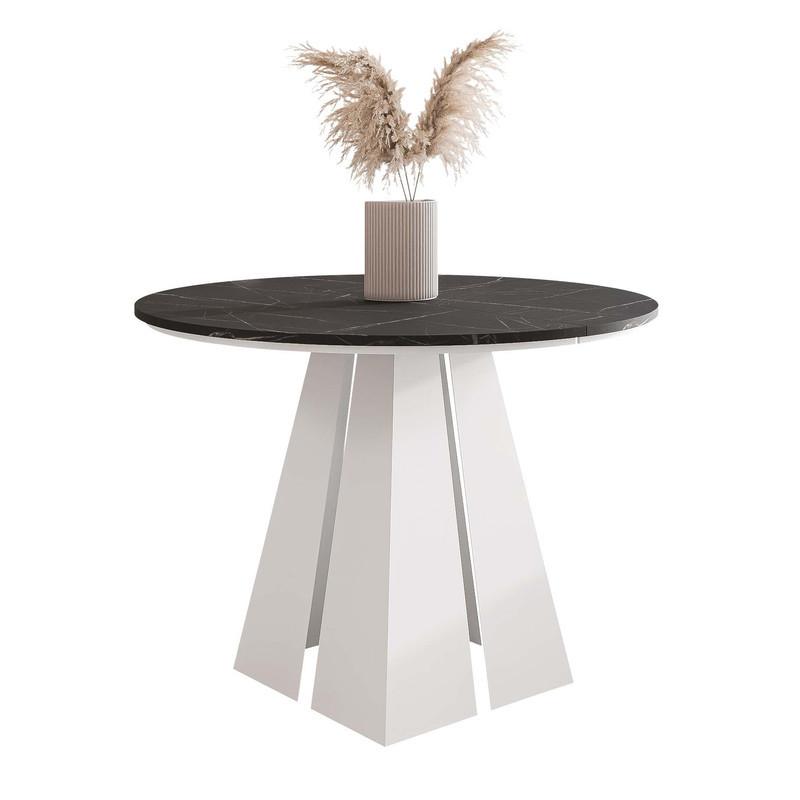 AUSZIEHTISCH FORTE 120/76 cm, Weiß / Grigia Pietra (Steingrau) - Weiß/Grau, Holzwerkstoff/Metall (120/120/76cm) - Idohome