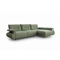ECKSOFA ANISSA Grün Flachgewebe - Schwarz/Grün, Kunststoff/Textil (185/297cm) - KAWOLA