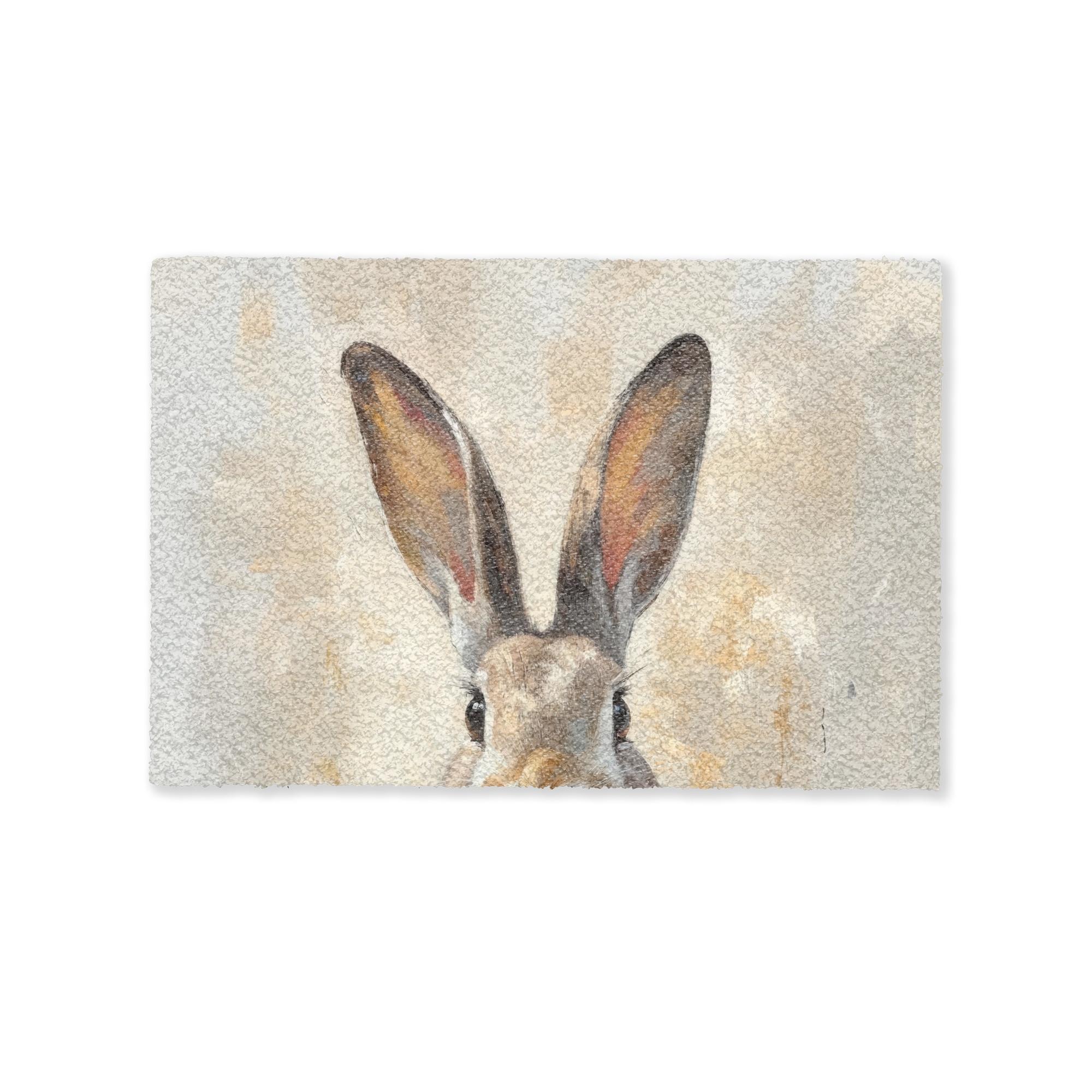 FUSSMATTE Hase - Ohren - Braun Schmutzmatte 60x40 cm - Beige, Kunststoff (40/60cm) - MuchoWow