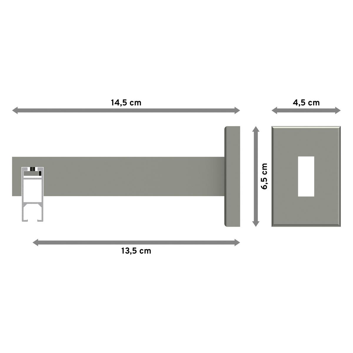 GARDINENSTANGE INNENLAUF Smartline Conex 540 cm (geteilt in 3 x 180 cm), 1-läufig, 14x35 mm Edelstahl-Optik - Edelstahlfarben, Metall (540cm) - INTERDECO