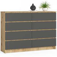 KOMMODE Eiche Artisan, Graphit Grau 99/138/40 - Eiche Artisan, Holzwerkstoff (138/99/40cm) - RAUMHIRSCH FURNITURE