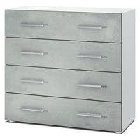 KOMMODE Pavos Beton Oxid Optik - Hellgrau, Holzwerkstoff (76/72/35cm) - Vladon