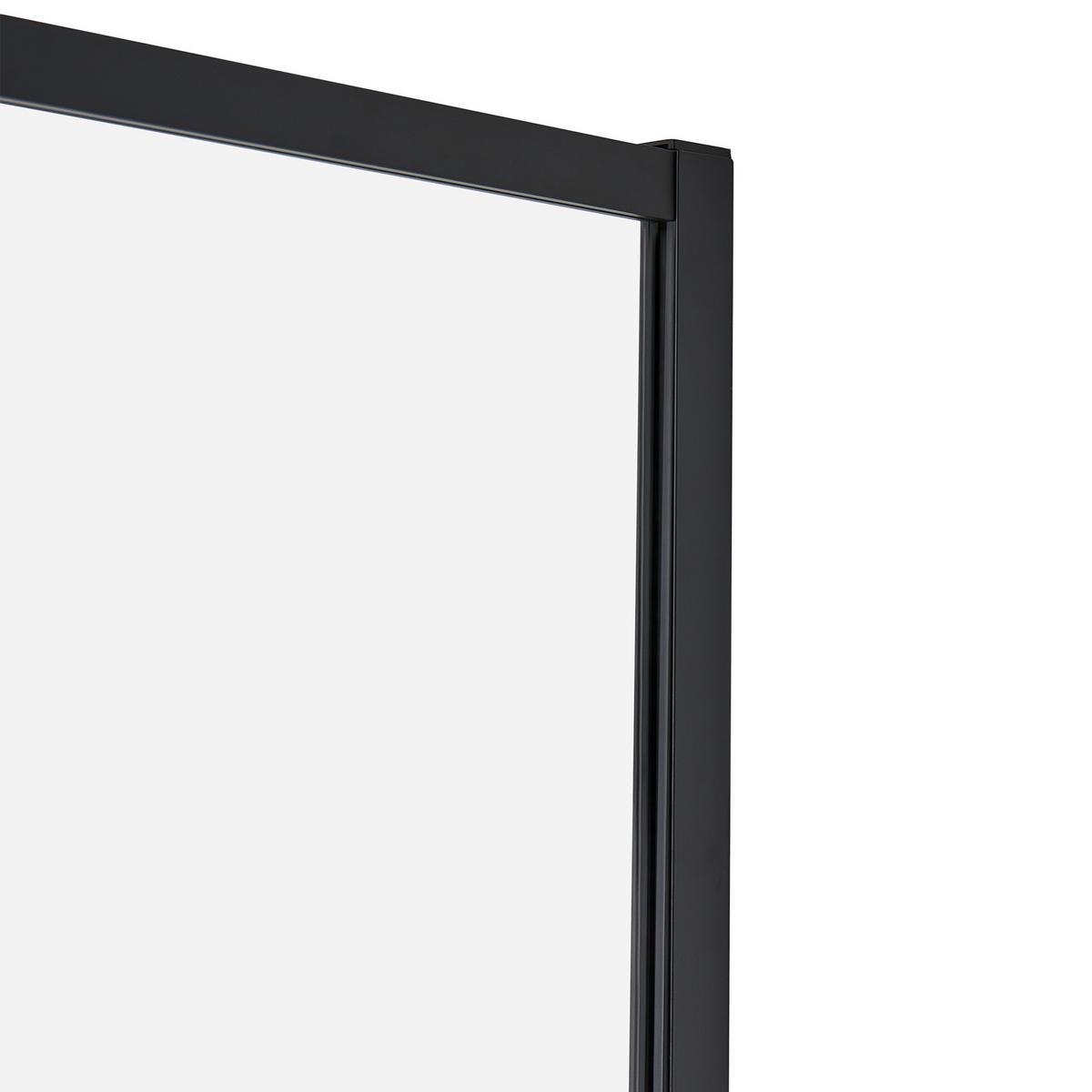 DUSCHWAND 90/195 cm Schwarz Tapajos - Schwarz, Glas (90/195cm) - Beliani