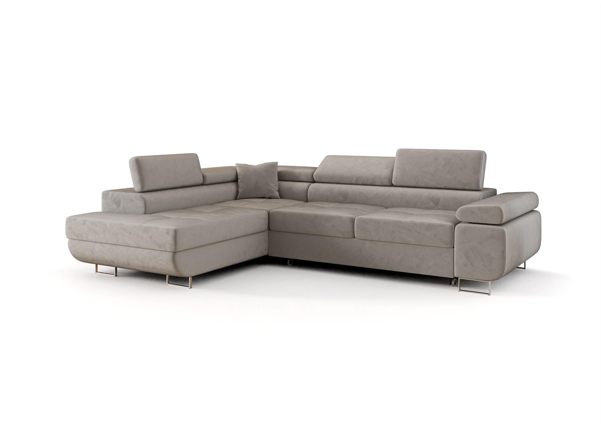 ECKSOFA Monaro Mit Schlaffunktion - Hellgrau, Holzwerkstoff/Textil (202/275cm) - Fun Möbel