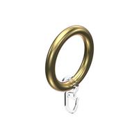 RUNDRINGE MIT FALTENHAKEN FÜR GARDINENSTANGEN 28 mm Ø, Messing-farbig, Packung 10 Stück - Messingfarben, Kunststoff (28cm) - INTERDECO