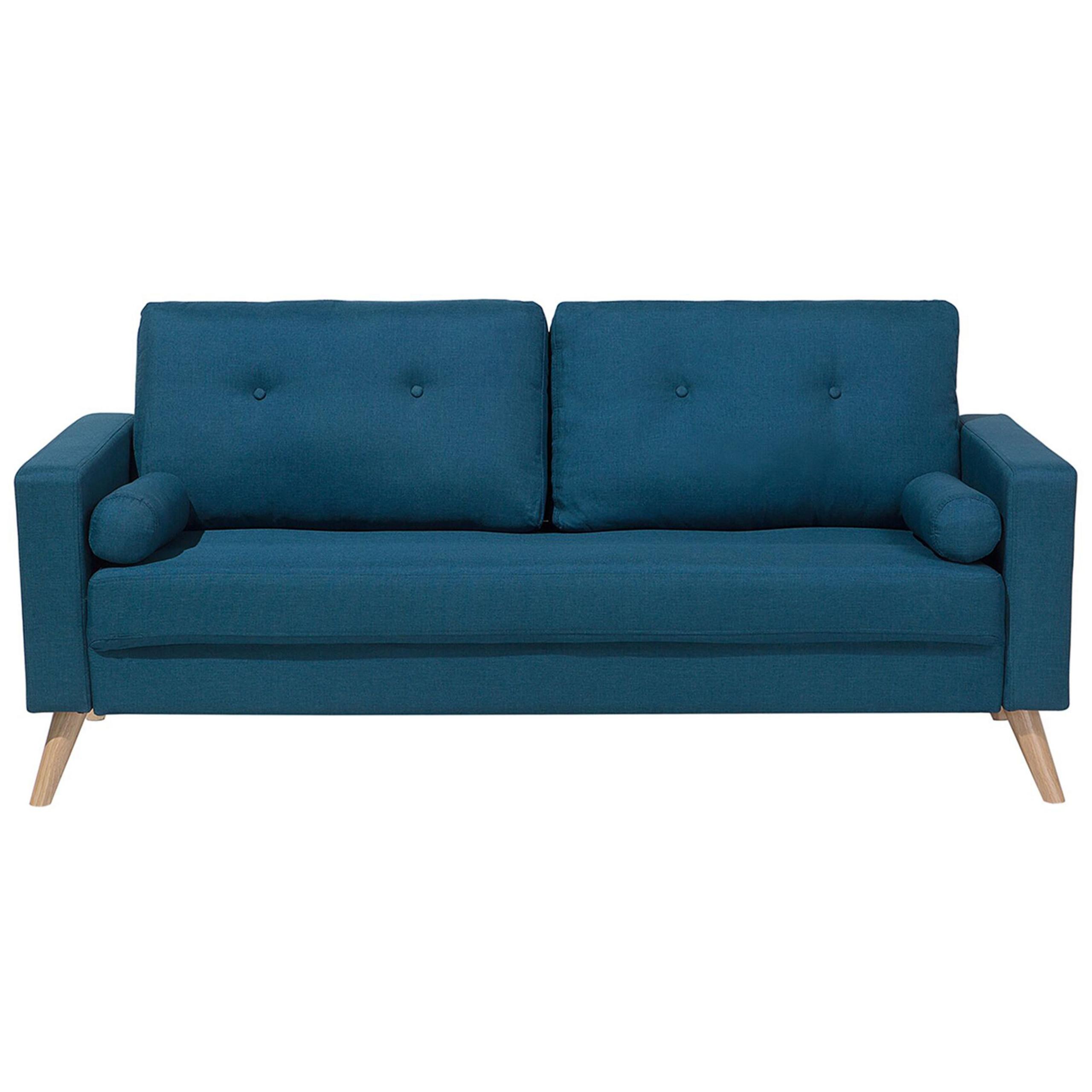 2-SITZER-SOFA Polyester Blau Kalmar - Hellblau, Textil (182/88/74cm) - Beliani
