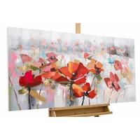 ÖLGEMÄLDE 120/60 cm - Rot/Grau, Holz/Textil (120/60cm) - KUNSTLOFT