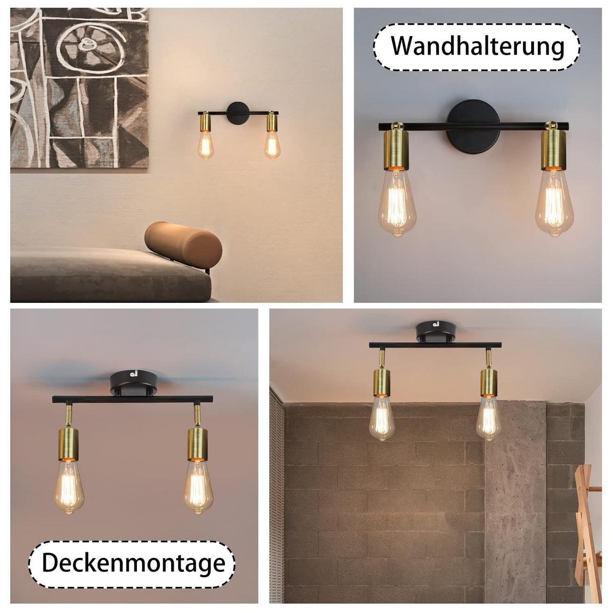 DECKENSTRAHLER Lumhilda 13/9/30 cm - Akaziefarben, Metall (30/13/9cm) - ZMH