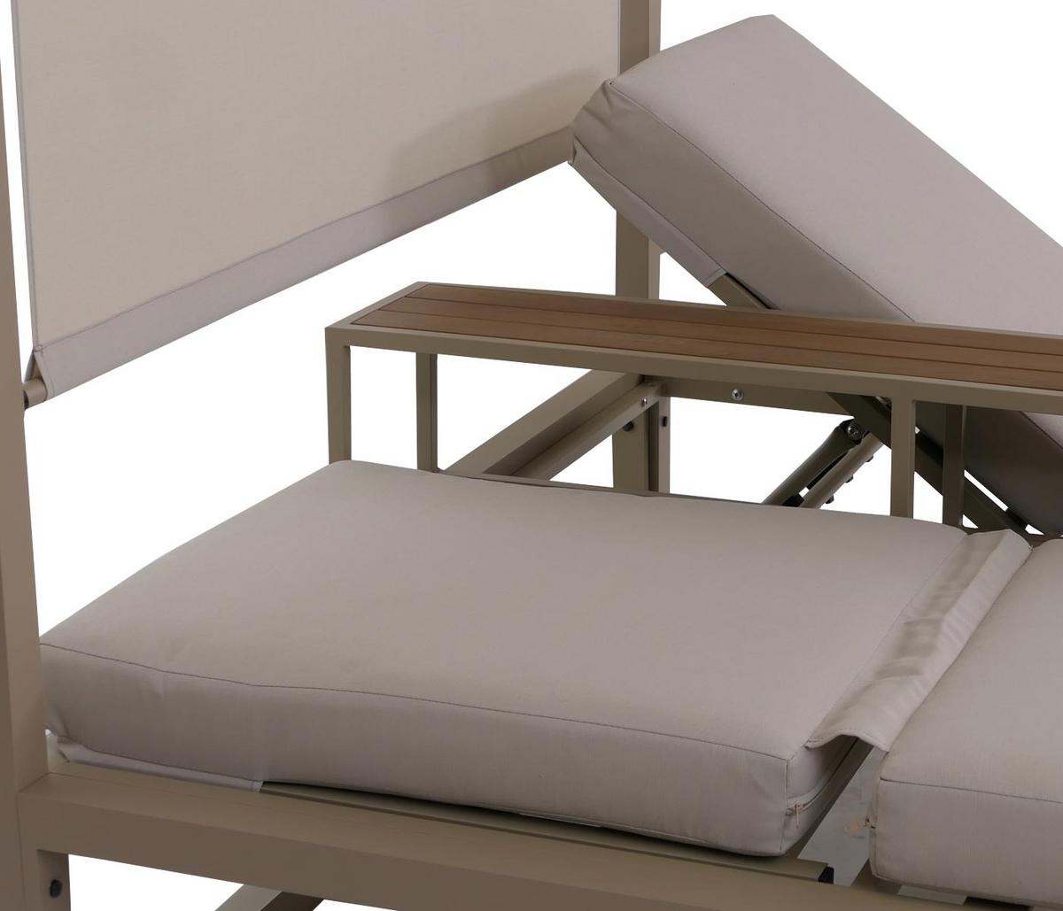 LOUNGE-GARTENLIEGE Beige - Beige, Textil (165/196/196cm) - MCW