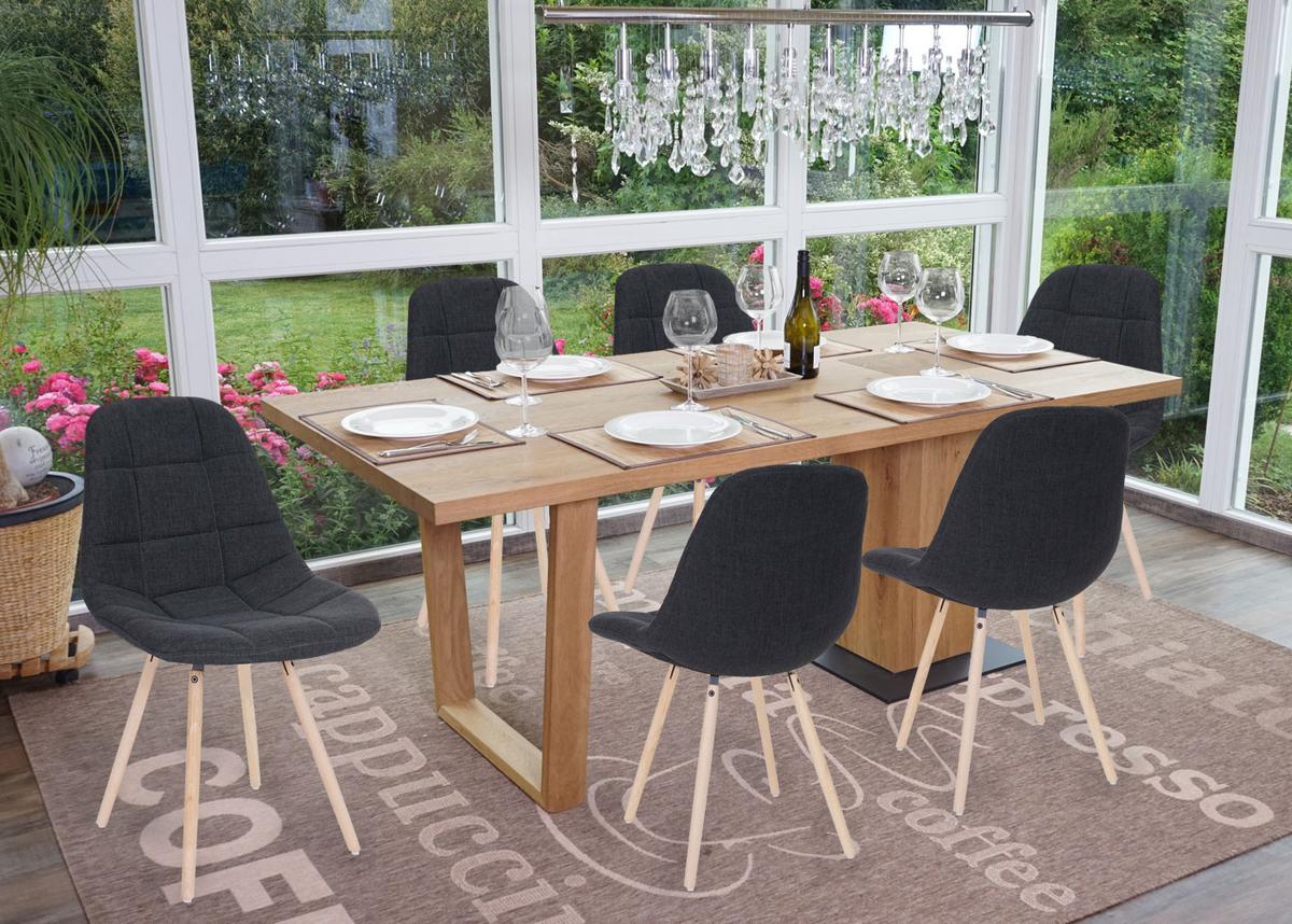 ESSZIMMERSTUHL I Anthrazit 6er-Set - Dunkelgrau/Anthrazit, Textil (47/82/53cm) - MCW