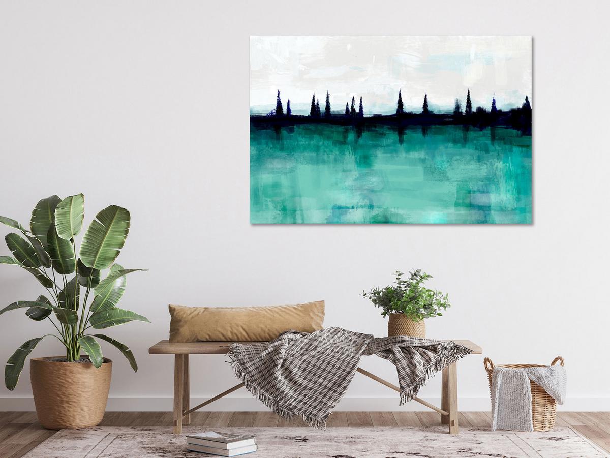 KUNSTDRUCK Türkis 120/80 cm - Türkis/Grau, Textil (120/80cm) - KUNSTLOFT