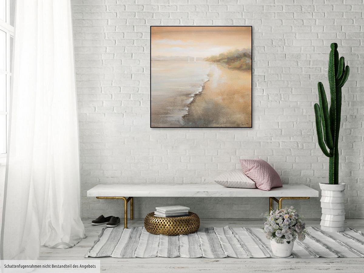 ACRYLBILD HANDGEMALT 80/80 cm - Braun, Holz/Textil (80/80cm) - KUNSTLOFT