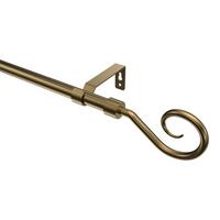 GARDINENSTANGE Olymp Allegra 260 cm (geteilt in 2 x 130 cm), 1-läufig (ohne Ringe), 16 mm Ø Messing Antik - Messingfarben/Bronzefarben, Metall (260cm) - INTERDECO