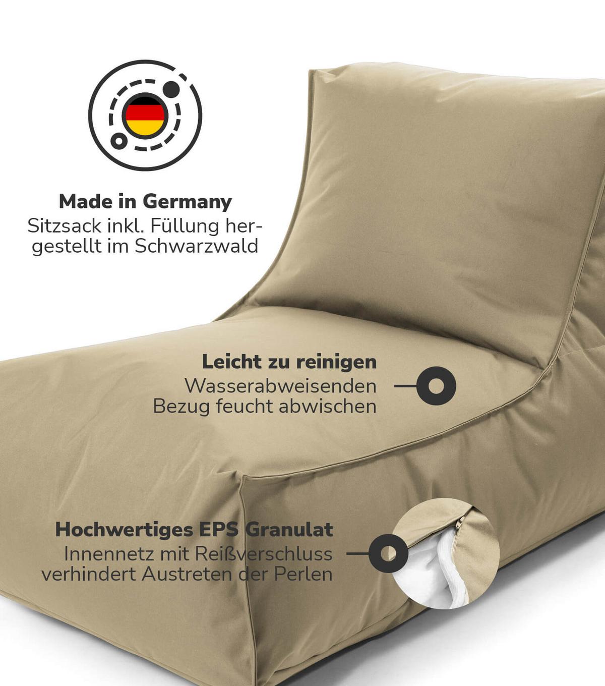 OUTDOOR SITZSACK Der Sundowner - Cappuccino, Textil (60/65/95cm) - Mokebo